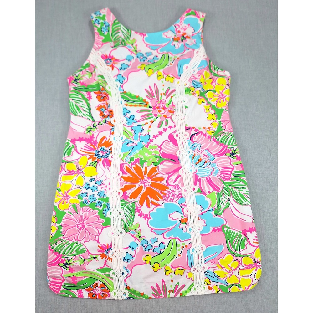 Lilly Pulitzer Target 20th Anniversary Floral Shift Dress Pink Blue Size 16